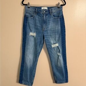 Abercrombie The Mom High Rise Distressed Jeans Size 8S 29 Short